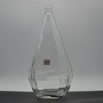 Deep Process Hot Stamping Glass Bottle for Wine in Water Drop Shape