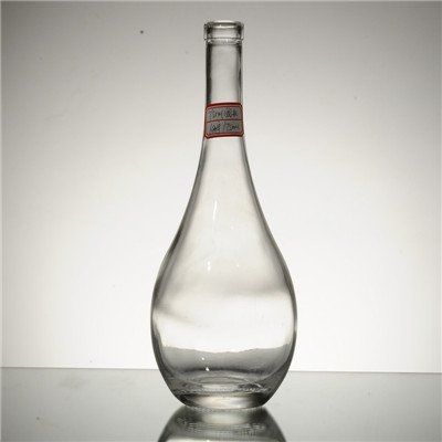 Deep Process Hot Stamping Glass Bottle for Wine in Water Drop Shape