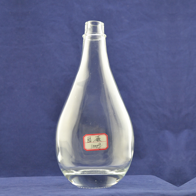 Deep Process Hot Stamping Glass Bottle for Wine in Water Drop Shape