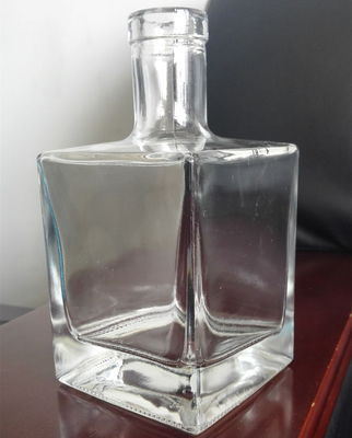 Glass Whiskey Bottle Clear Super Flint 375ml 500ml Square Dry Gin Vodka Wine Bottle