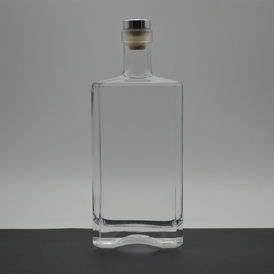 Glass Whiskey Bottle Clear Super Flint 375ml 500ml Square Dry Gin Vodka Wine Bottle