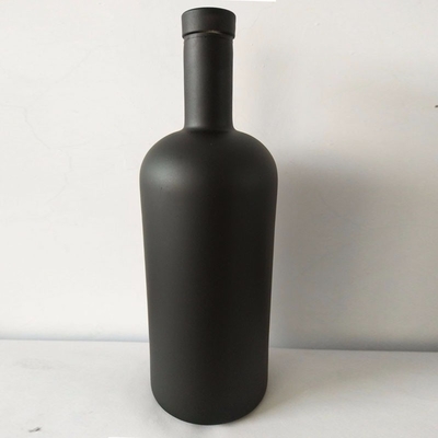 Matte Black Liquor Gin Vodka Brandy Glass Wine Bottle 500ml 750ml 700ml