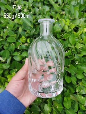 500ml Super Flint Material Clear White Glass Bottle for Vodka Whiskey Gin