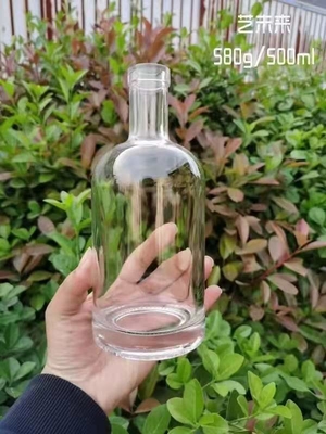 500ml Super Flint Material Clear White Glass Bottle for Vodka Whiskey Gin