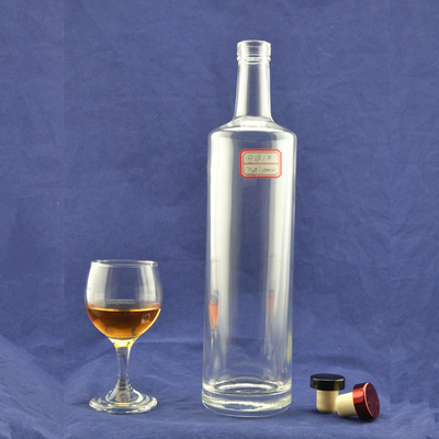 Alcohol Glass Bottle with Cork Stoppers 1 Liter Capacity Super Flint Material