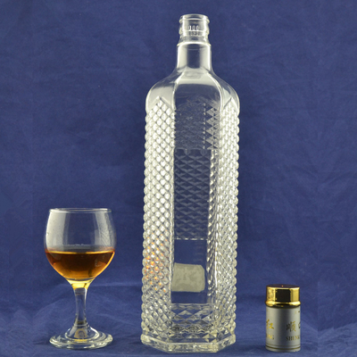 Alcohol Glass Bottle with Cork Stoppers 1 Liter Capacity Super Flint Material