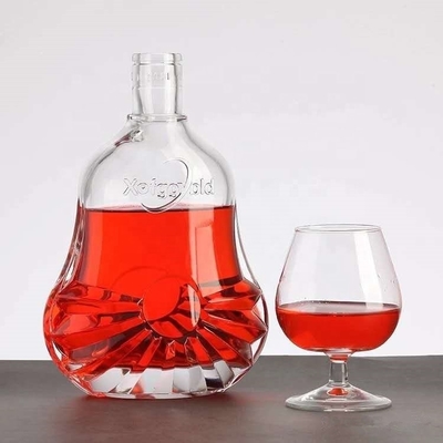Transparent Fancy Unique Shaped Wine Glass Bottle with Cap 750ml SGS Certified