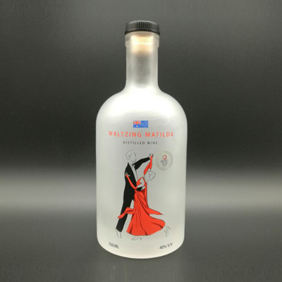 Tequila Custom Empty Tall Round Glass Boston Gin Bottle with Cork/Caps