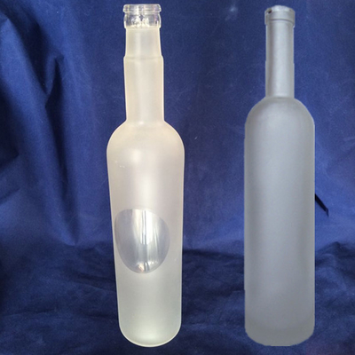 500ml Custom Screen Printing Frosted Crown Royal Whisky Vodka Gin Glass Bottles with Cork