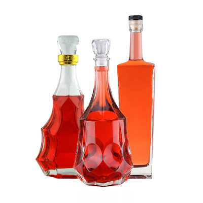 1000ml Clear Square Glass Bottle for Vodka Made of Super Flint Glass Material