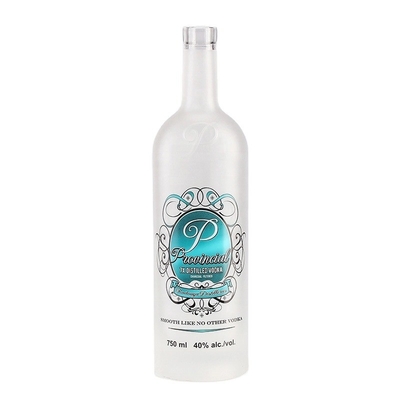750ml Industrial Beverage Glass Liquor Bottle with Color Spray Surface and Decal