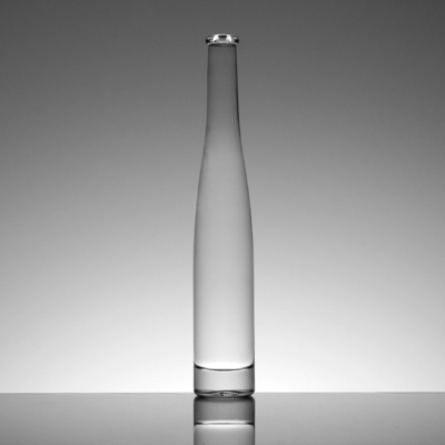 Customizable Logo Printing Slim Tall Round Glass Vodka Liquor Bottles with Cork Seal