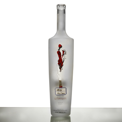Decal Surface and Cork Sealing Type 375Ml 500Ml 700Ml 750Ml 70Cl Frosted Glass Bottles