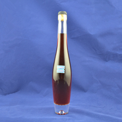 Customizable Logo Printing Slim Tall Round Glass Vodka Liquor Bottles with Cork Seal