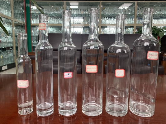 1L Fancy Clear Glass Vodka Bottle with Frost Surface Handling and Other Deep Process