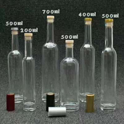 1L Fancy Clear Glass Vodka Bottle with Frost Surface Handling and Other Deep Process