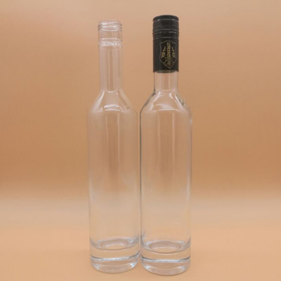 Super Flint Glass Collar Material 750ml Customized Glass Vodka Bottle for Beverages