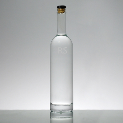 Empty Transparent 700ml Cork Top Clear Vodka Glass Bottle for Liquor
