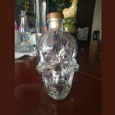 Decal 1000ml Surface Handling Skull Glass Bottle for Spirit Bong