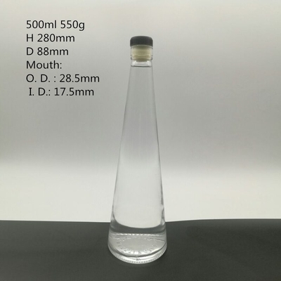 Transparent 750ML Empty Ciroc Vodka Glass Bottles Botella with Transparent Design