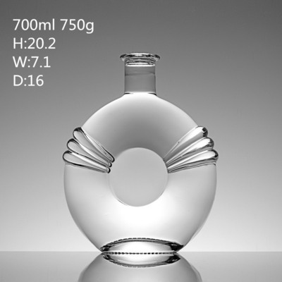 Super Flint 500ml 700ml 750ml Brandy Liquor Glass Wine Bottles with and Fashion Design