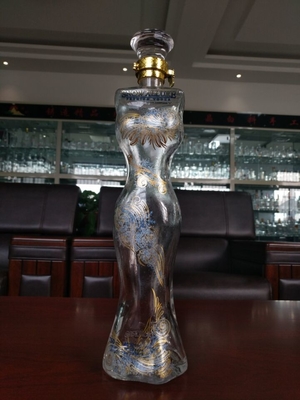 350ml 500ml 750ml Customized Women Body Shaped Glass Bottle for Spirit Alcohol Ship