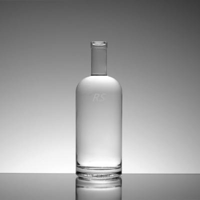 Glass Collar 750ml Super Flint Rum Empty Liquor Bottle for Beverage Transportation