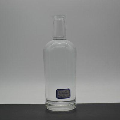 Glass Collar 750ml Super Flint Rum Empty Liquor Bottle for Beverage Transportation