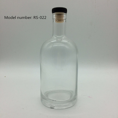 Glass Collar 750ml Super Flint Rum Empty Liquor Bottle for Beverage Transportation