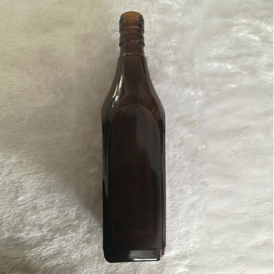 Hot Stamping 750ml Amber Glass Bottle for Vodka Whisky Brandy Beverage
