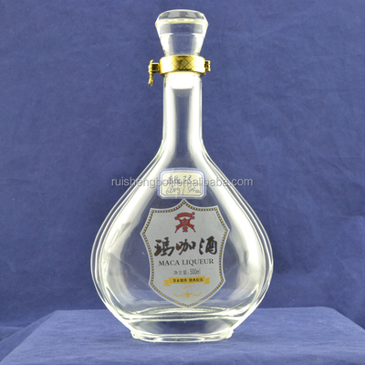 Transparent Glass Vodka Bottle Made in Ukraine with Frosted Design at CIF
