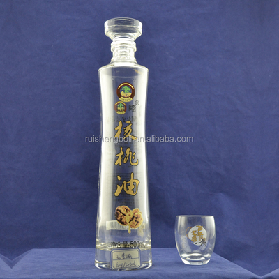 Transparent Glass Vodka Bottle Made in Ukraine with Frosted Design at CIF