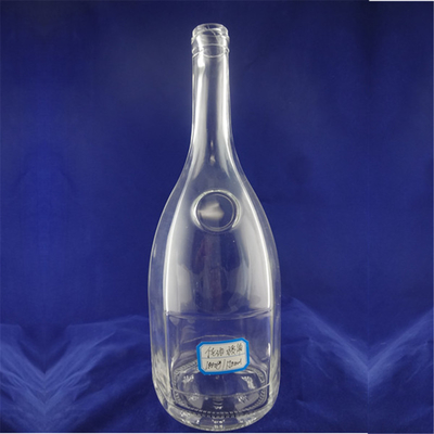 Free Sample 500 ml 750 ml Glass Round Liquor Bottle with Cork Sealing Type