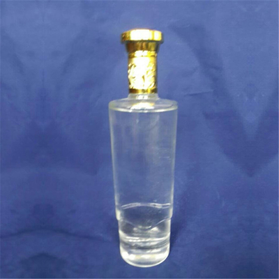 Free Sample 500 ml 750 ml Glass Round Liquor Bottle with Cork Sealing Type