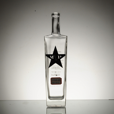 Decal Surface Handing Clear Glass Bottle for Russian Vodka at Affordable