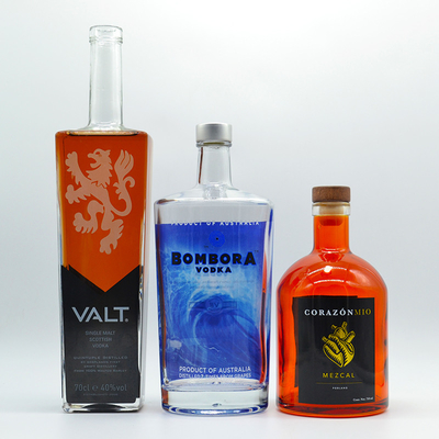 Super Flint Glass Material 1000ml Screen Printing Glass Bottle for Vodka Gin Whiskey