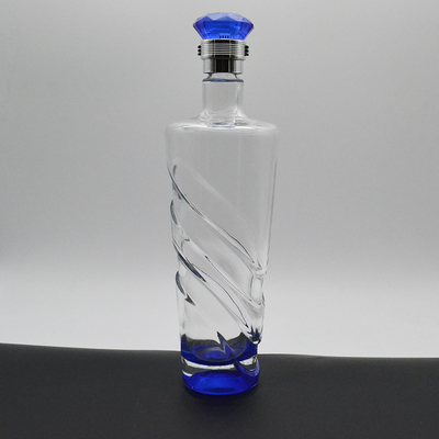 500ml 750ml Glass Vodka Whisky Bottles Super Flint Glass Material and Flat Base Design