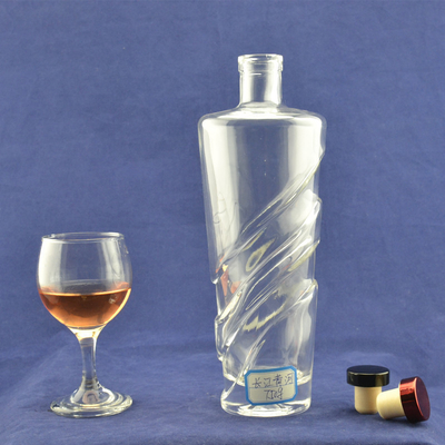 500ml 750ml Glass Vodka Whisky Bottles Super Flint Glass Material and Flat Base Design