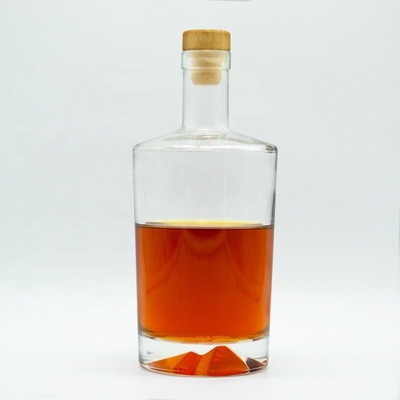 Custom Design 750ml Glass Liquor Bottle with Unique Shape and Guala Sealing Type