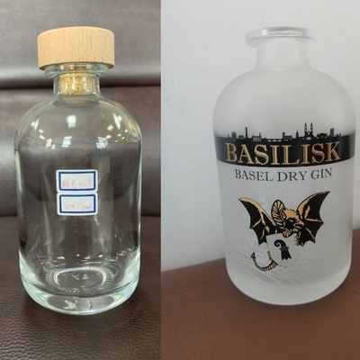 Industrial Beverage Empty 750ml 350ml White Label Vodka Black Drink Liquor Glass Jar
