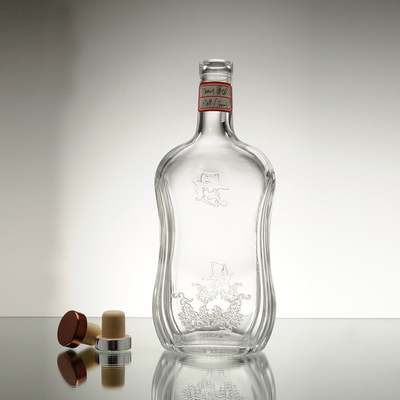 High Flint Glass Material 750ml Glass Bottle Clear Olive Oil Bottles Sealing Type Cork