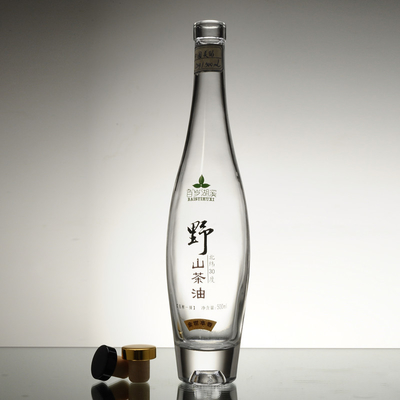 High Flint Glass Material 750ml Glass Bottle Clear Olive Oil Bottles Sealing Type Cork