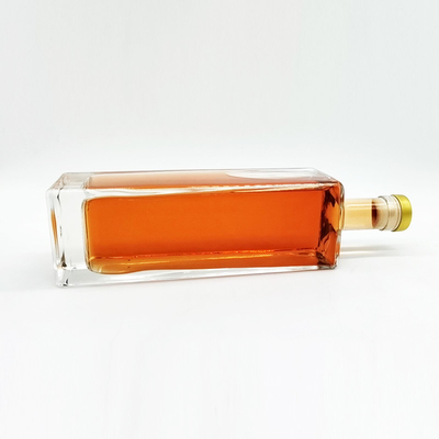 Super Flint Glass Bottle for Gin Whisky Vodka Brandy Liquor 750Ml 700Ml 1L Square Shape