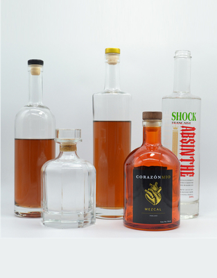 Super Flint Glass Bottle for Gin Whisky Vodka Brandy Liquor 750Ml 700Ml 1L Square Shape