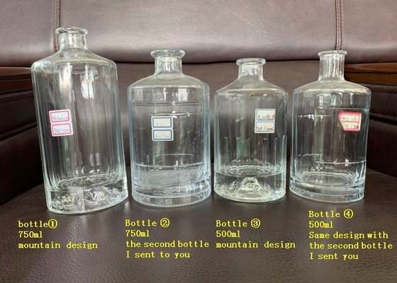 Extra White Flint Glass 350ml 500ml 700ml 750ml Vodka Gin Whiskey Liquor Glass Bottle