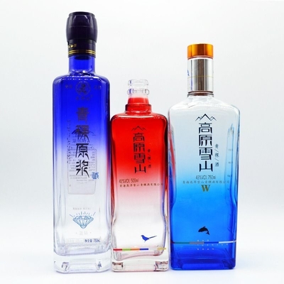 Customized Clear Glass Wine Bottles for Tequila Whisky Brandy 750ml 500ml 1000ml