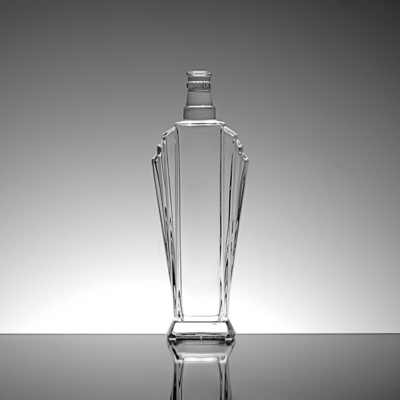 Round Cork Top Lids Glass Bottle for 550ml 700ml 750ml Vodka Gin Rum in Cylinder Shape