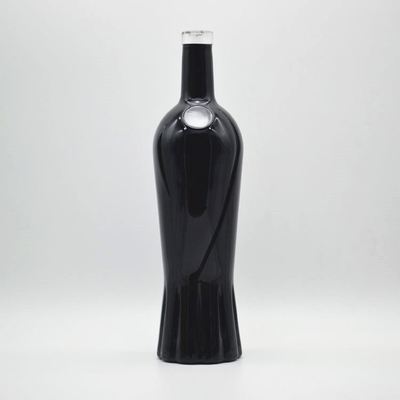 Sealing Type Screw Cap/Cork Glass Bottle for Extra White Decal Wine Black Bottle Logo