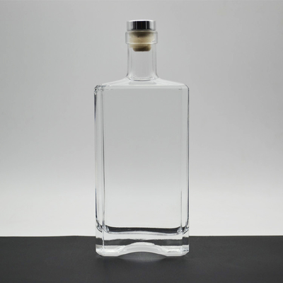 Engraved Glass Bottle for Whisky 750ml Square Electroplated Bottle Super Flint Glass