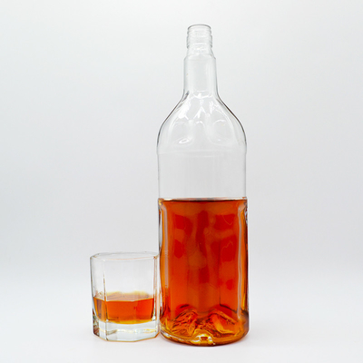 750ml Custom Glass Bottle for Spirits Transparent Irregular Shaped Tequila Bottle